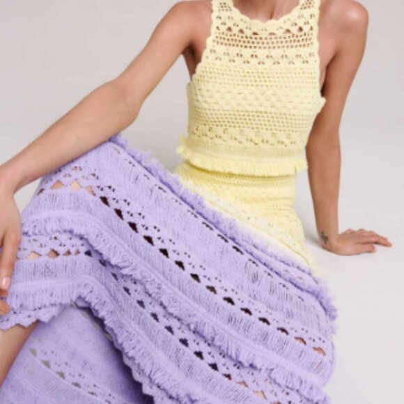 Maje Tiered Maxi Sundress in Purple and Yellow - Picture 16 of 16